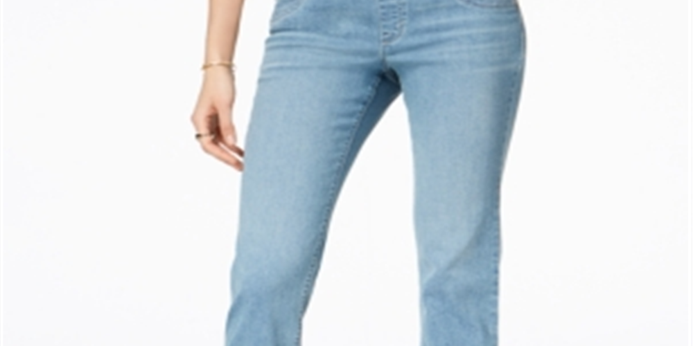 Calça jeans capri feminina Style &amp; Co Ella Pull on azul tamanho pequeno P