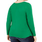 Blusa feminina de manga comprida com gola alta e gola alta da INC International Concepts, verde, tamanho 0X