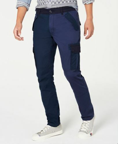 Calça cargo masculina American Rag Blocked, azul, tamanho 36x30