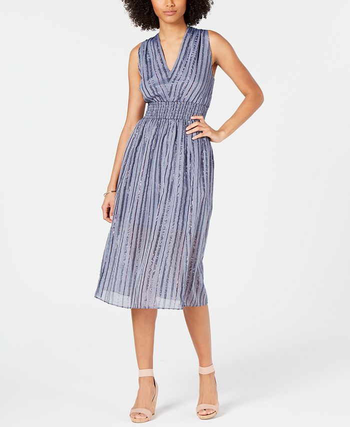 Vestido feminino plus size com saia franzida e fenda, azul, tamanho 12 P, da INC International Concepts