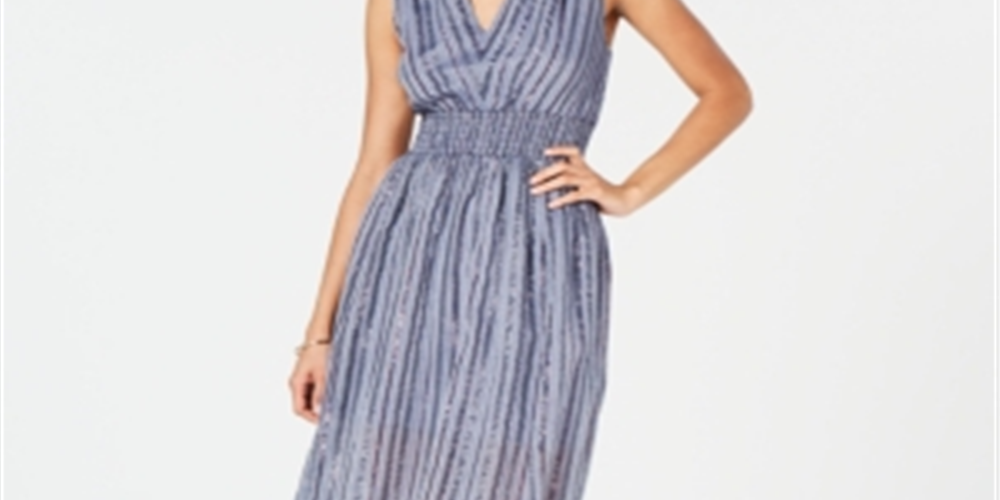 Vestido feminino plus size com saia franzida e fenda, azul, tamanho 12 P, da INC International Concepts