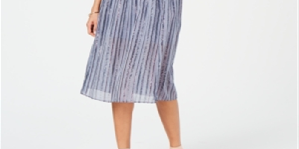 Vestido feminino plus size com saia franzida e fenda, azul, tamanho 12 P, da INC International Concepts