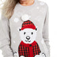 Karen Scott Suéter Fair Isle Bear Feminino Cinza Tamanho Pequeno P