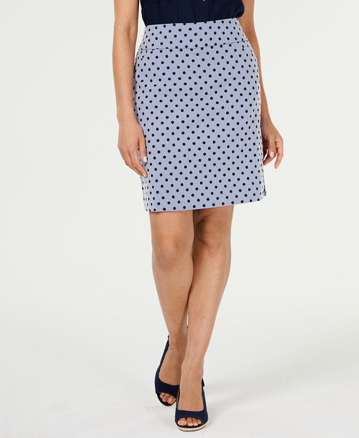Saia estampada feminina Charter Club azul tamanho 16 petite