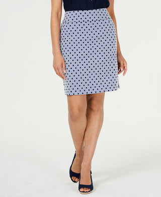 Saia estampada feminina Charter Club azul tamanho 16 petite