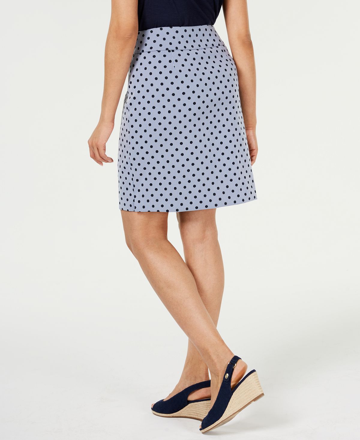 Saia estampada feminina Charter Club azul tamanho 16 petite