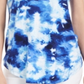 Camiseta feminina estampada com decote redondo e manga curta JM Collection, tamanho grande, azul