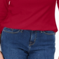 Karen Scott Top Feminino de Algodão com Gola Canoa e Acabamento em Ilhós, Vermelho, Tamanho Pequeno P