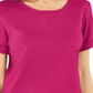 Blusa feminina Karen Scott de algodão com pesponto rosa, tamanho 2XL