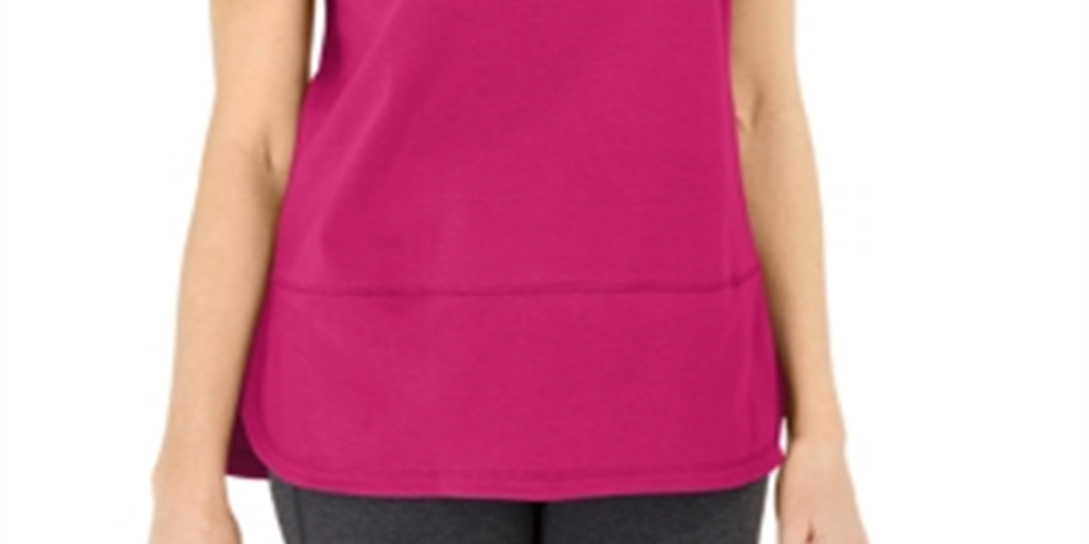 Blusa feminina Karen Scott de algodão com pesponto rosa, tamanho 2XL