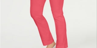 Calça feminina Charter Club Cambridge Skinny com controle de barriga rosa tamanho 18