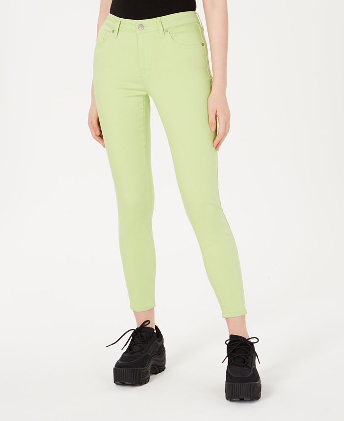 Calça jeans feminina cor-de-rosa celebridade, tamanho 7, amarela