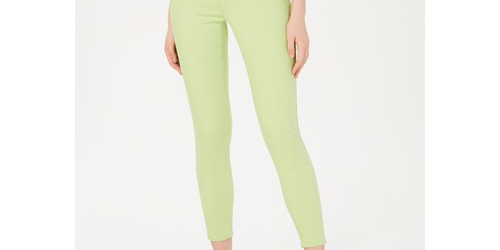 Calça jeans feminina cor-de-rosa celebridade, tamanho 7, amarela