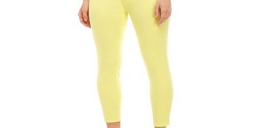 Calça jeans feminina cor-de-rosa celebridade, tamanho 7, amarela