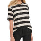 Camiseta listrada feminina DKNY, branca, tamanho X-G