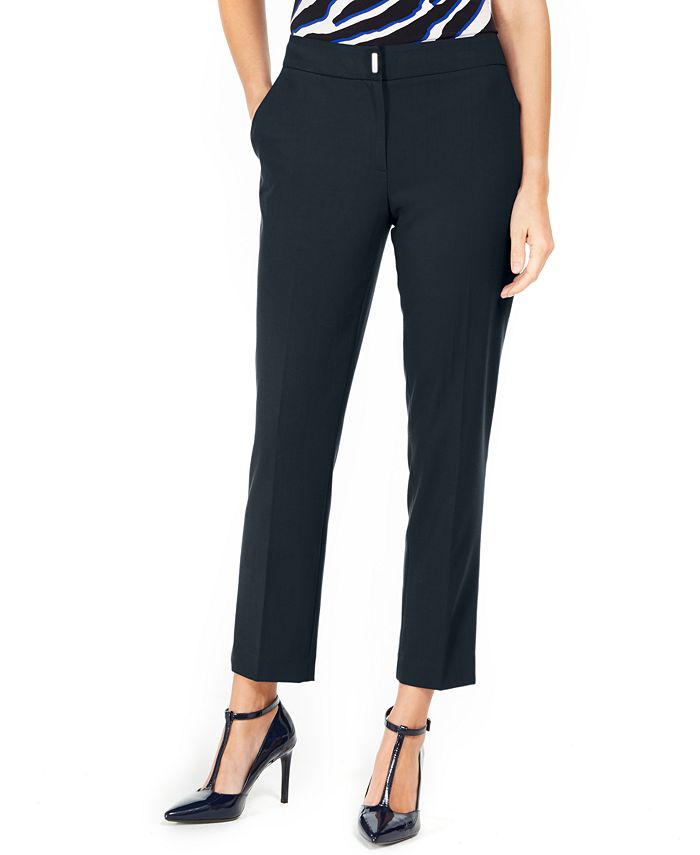 Calça social feminina Calvin Klein reta azul marinho tamanho 0