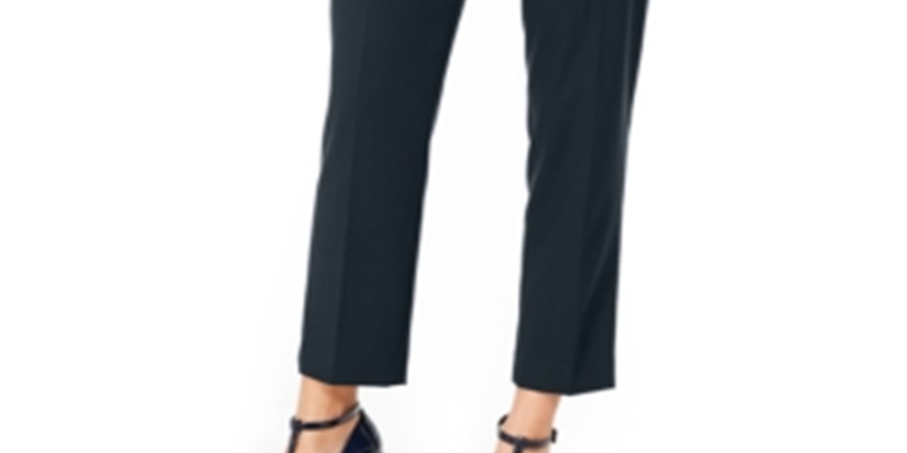 Calça social feminina Calvin Klein reta azul marinho tamanho 0