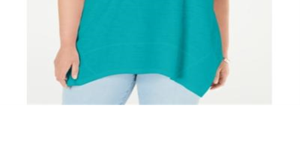 Regata feminina estilo &amp; co plus size com bainha de lenço verde tamanho 2X