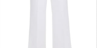 Calça feminina Calvin Klein lisa, reta, larga, branca, tamanho 4