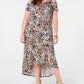 Vestido longo assimétrico plus size feminino NY Collection, marrom, tamanho 3xp