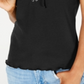 Top de malha canelada com cadarço Hippie Rose Junior, preto, tamanho X-G
