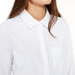 Blusa feminina Alfani de malha com manga comprida e botões na frente, branca, tamanho pequeno P
