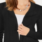 Cardigan feminino Charter Club com frente aberta, preto, tamanho grande
