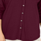Karen Scott Blusa Feminina Mix Media com Botões Frontais Marrom Tamanho P