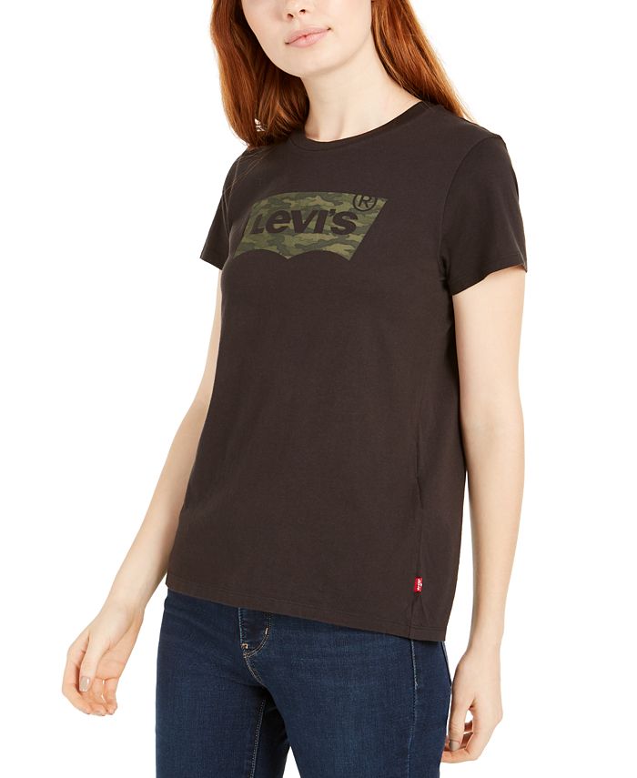 Camiseta Levi's Feminina Perfect Camo Batwing Logo Preta Tamanho XX-G