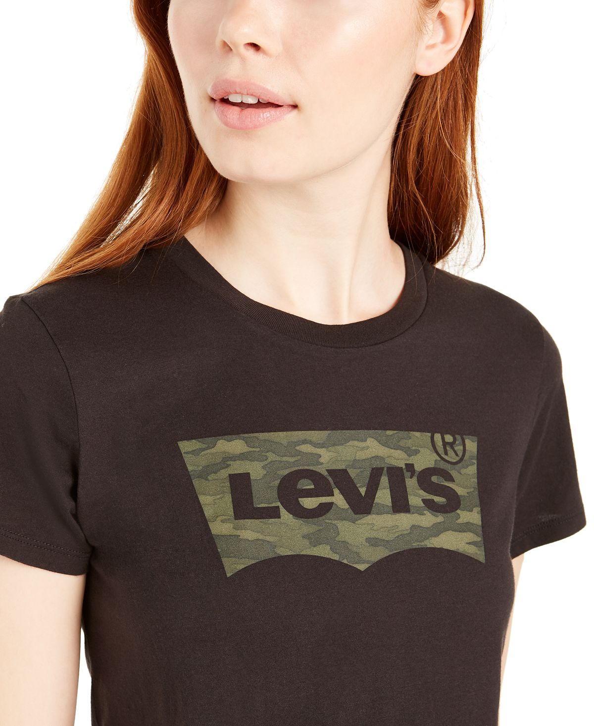 Camiseta Levi's Feminina Perfect Camo Batwing Logo Preta Tamanho XX-G