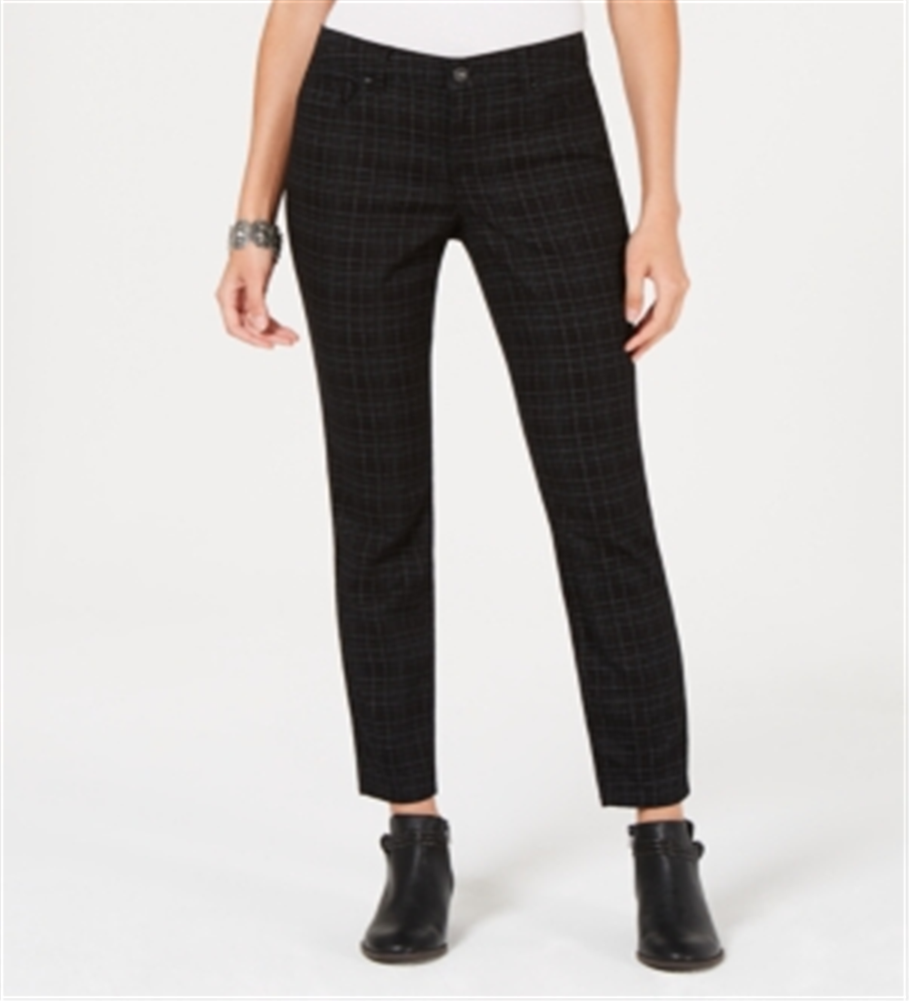 Calça jeans skinny com controle de barriga e ajuste curvilíneo feminino Style &amp; Co, preta, tamanho 8 P