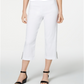 Calça Capri Feminina JM Collection com Bainha Embelezada, Branca, Tamanho Médio