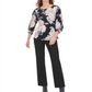 Camiseta Calvin Klein Feminina Floral Manga 3/4 Preta Tamanho P