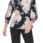 Camiseta Calvin Klein Feminina Floral Manga 3/4 Preta Tamanho P