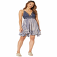 Vestido curto Adella Lace Tie Dye feminino Free People, azul, tamanho pequeno