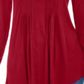 Blusa feminina de manga comprida com pregas estilo &amp; co, vermelha, tamanho M