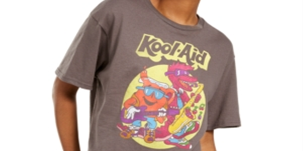 Camiseta retrô Kool Aid do Mad Engine Junior, cinza, tamanho M
