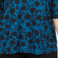 Blusa feminina plus size estampada ombro a ombro azul INC International Concepts, tamanho 0X
