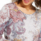 Blusa de malha estampada feminina Style &amp; Co, cinza, tamanho grande