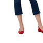 Calça jeans capri feminina Sanctuary Connector Kick com bainha desfiada, azul, tamanho 26/2