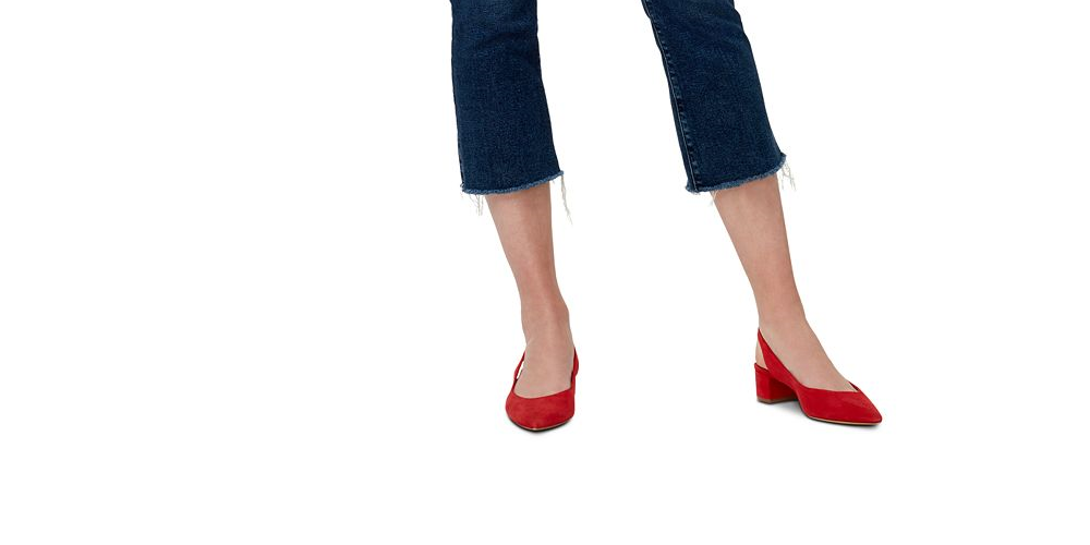 Calça jeans capri feminina Sanctuary Connector Kick com bainha desfiada, azul, tamanho 26/2