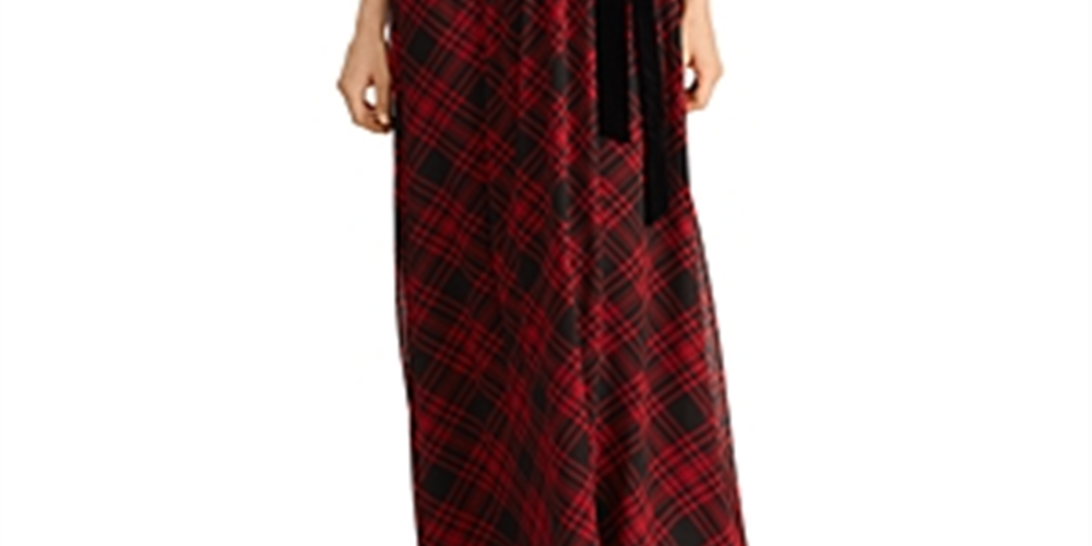 Vestido Ralph Lauren Feminino Xadrez Tartan Georgette Vermelho Tamanho 2