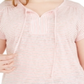 Camiseta feminina estilo &amp; co plus size com decote em V, rosa, tamanho 2X