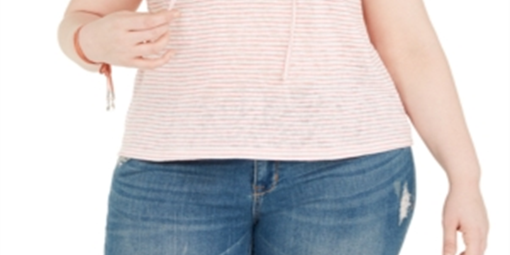 Camiseta feminina estilo &amp; co plus size com decote em V, rosa, tamanho 2X