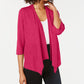 Cardigan feminino Alfani de linho com frente aberta, rosa, tamanho pequeno e pequeno
