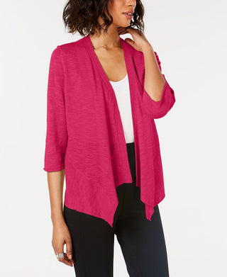 Cardigan feminino Alfani de linho com frente aberta, rosa, tamanho pequeno e pequeno