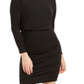 Vestido curto com decote em V e manga comprida Bar III feminino, preto, tamanho X-S