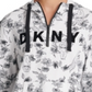 Moletom com capuz DKNY Sport Sumatra feminino com zíper e meio, branco, tamanho XS