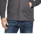 Moletom com capuz texturizado vintage masculino à prova de intempéries, cinza, tamanho G