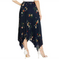 Saia plissada com bainha assimétrica Surreal Garden feminina Vince Camuto - Azul-marinho, tamanho P